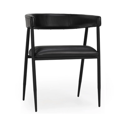 Jet Black Top Grain Leather Dining Chair Preston Dining Chair Collection