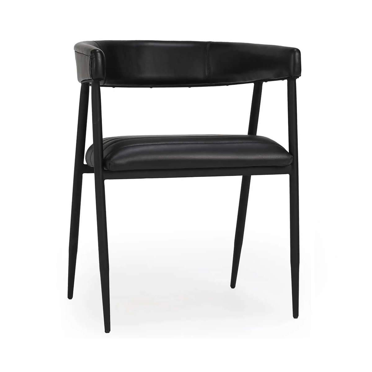 Jet Black Top Grain Leather Dining Chair Preston Dining Chair Collection