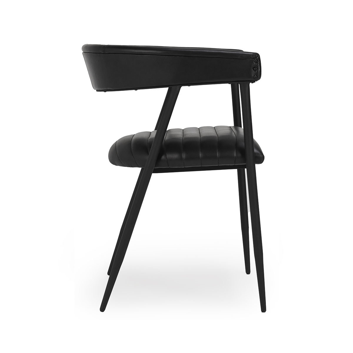 Jet Black Top Grain Leather Dining Chair Preston Dining Chair Collection