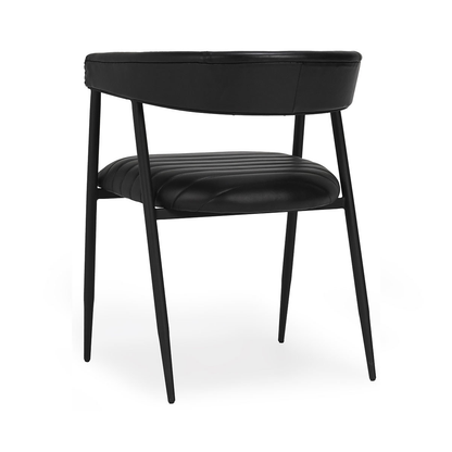 Jet Black Top Grain Leather Dining Chair Preston Dining Chair Collection