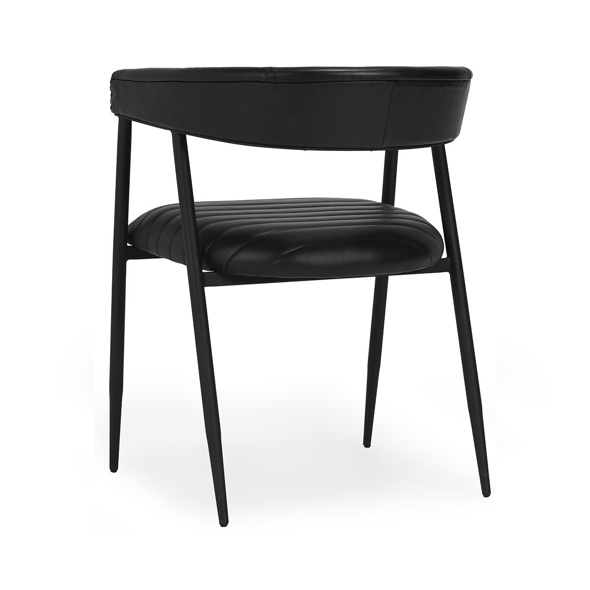 Jet Black Top Grain Leather Dining Chair Preston Dining Chair Collection