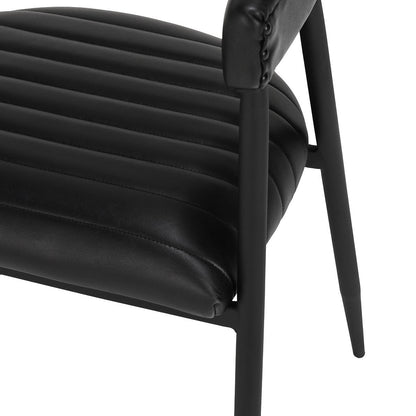 Jet Black Top Grain Leather Dining Chair Preston Dining Chair Collection