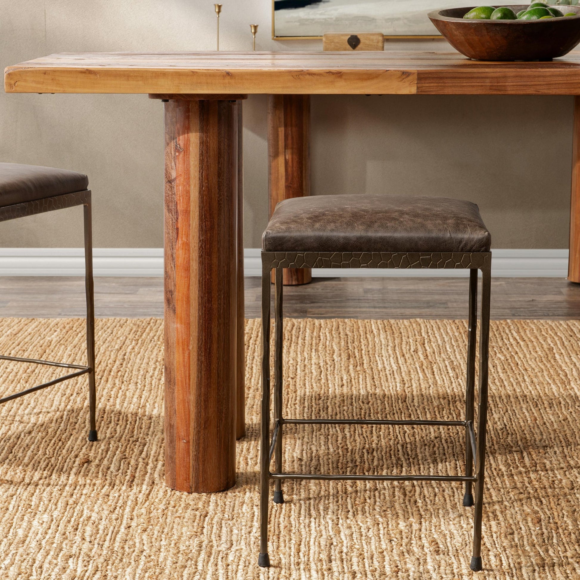 Cocoa Brown Top Grain Leather Bar & Counter Stool Bose Counter Stool Collection