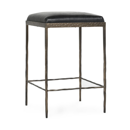 Onyx Black Top Grain Leather Bar & Counter Stool Bose Counter Stool Collection