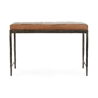 Sedona Brown Top Grain Leather Accent Benche Malo Accent Bench Collection