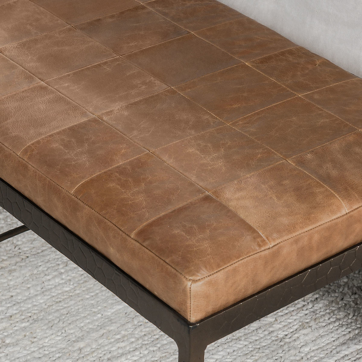 Sedona Brown Top Grain Leather Accent Benche Malo Accent Bench Collection