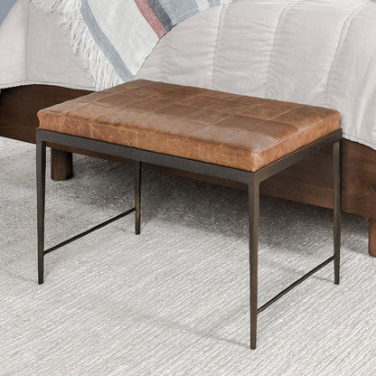 Sedona Brown Top Grain Leather Accent Benche Malo Accent Bench Collection
