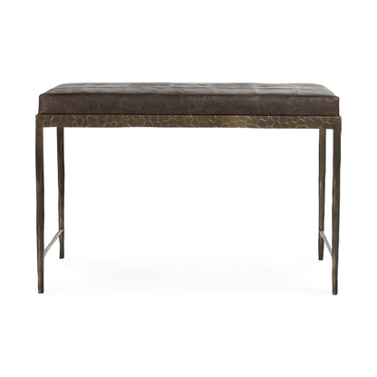 Cocoa Brown Top Grain Leather Accent Benche Malo Accent Bench Collection