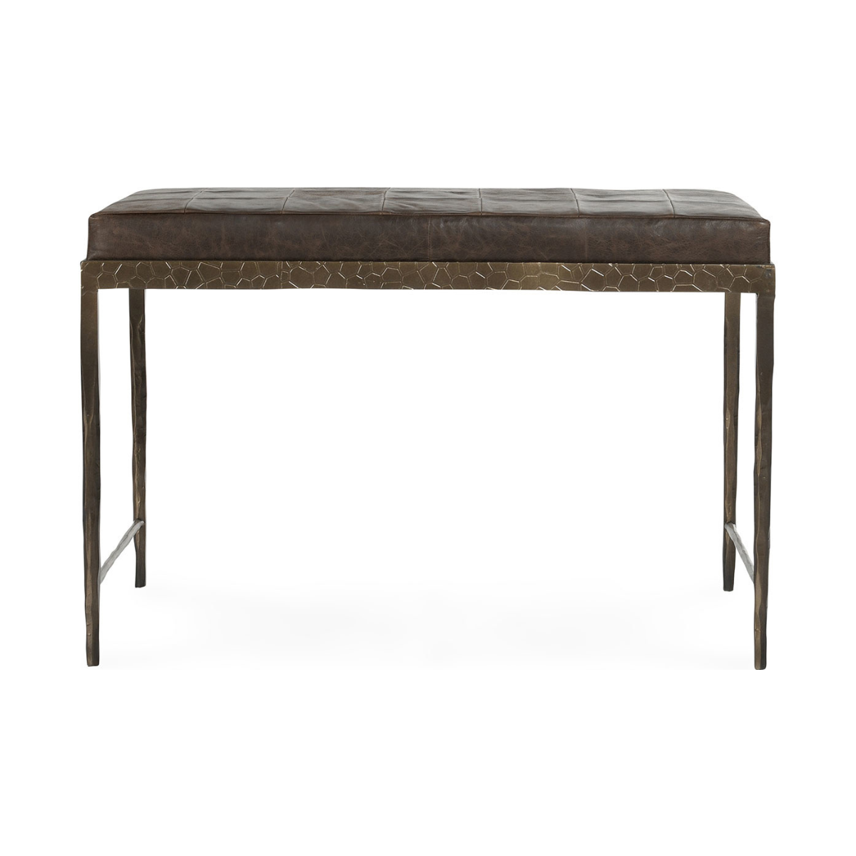 Cocoa Brown Top Grain Leather Accent Benche Malo Accent Bench Collection