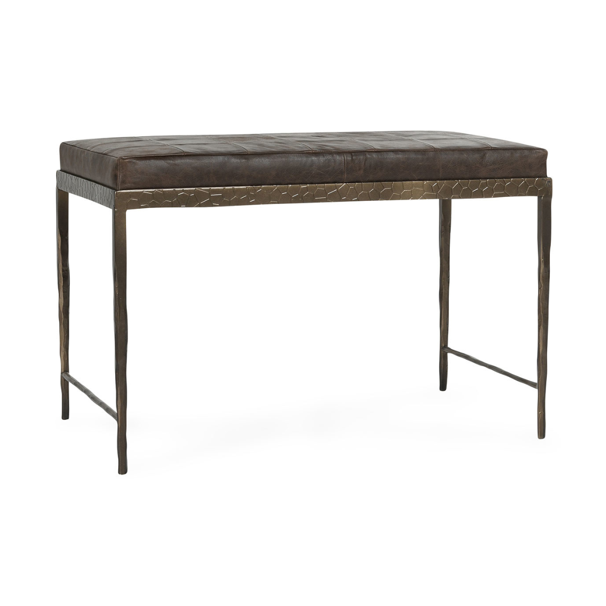 Cocoa Brown Top Grain Leather Accent Benche Malo Accent Bench Collection