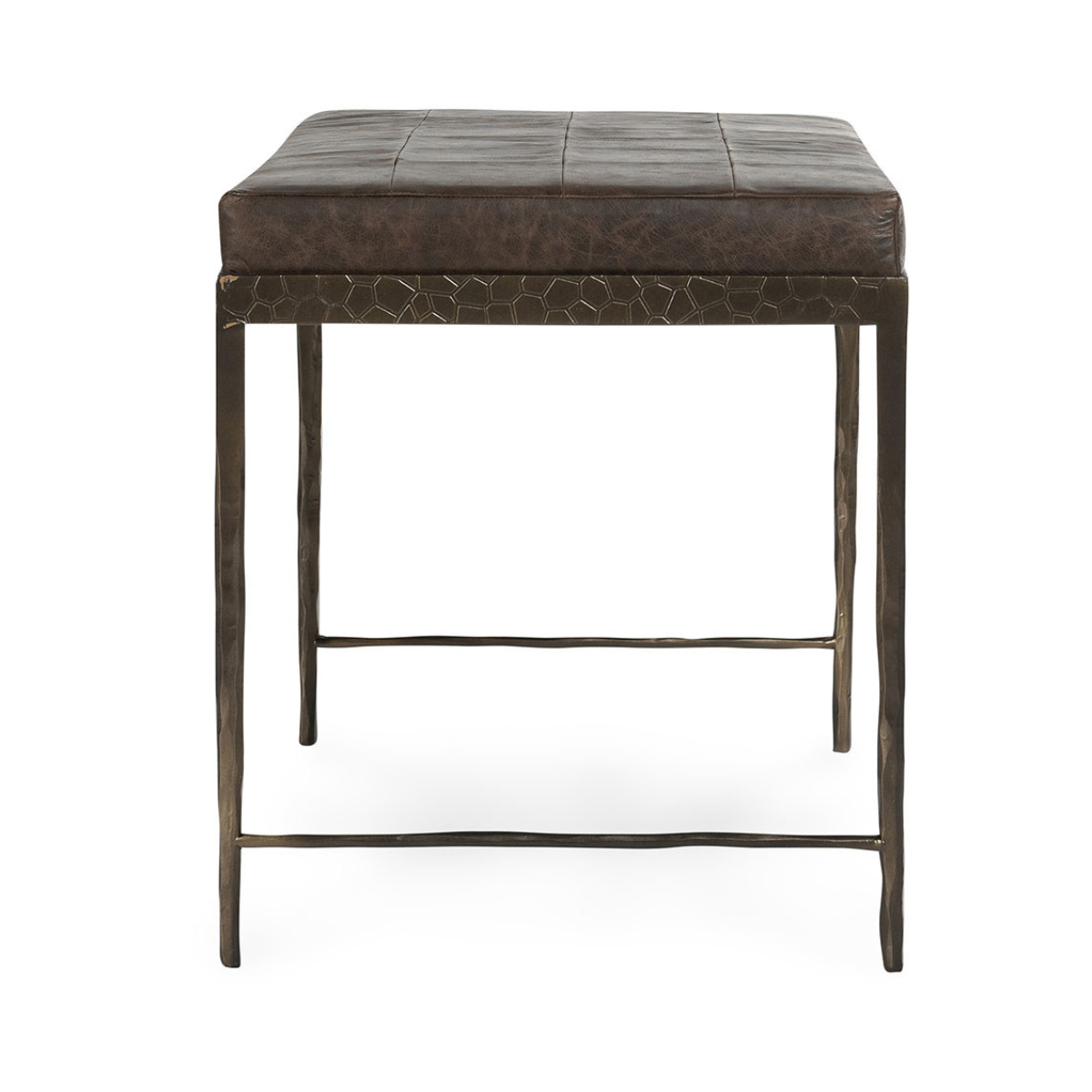 Cocoa Brown Top Grain Leather Accent Benche Malo Accent Bench Collection