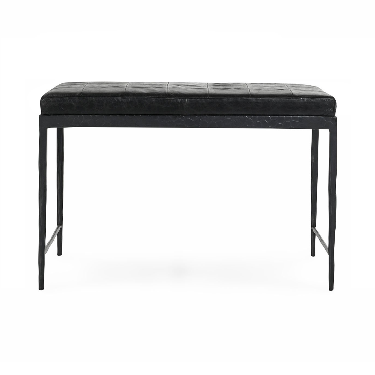 Onyx Black Top Grain Leather Accent Benche Malo Accent Bench Collection