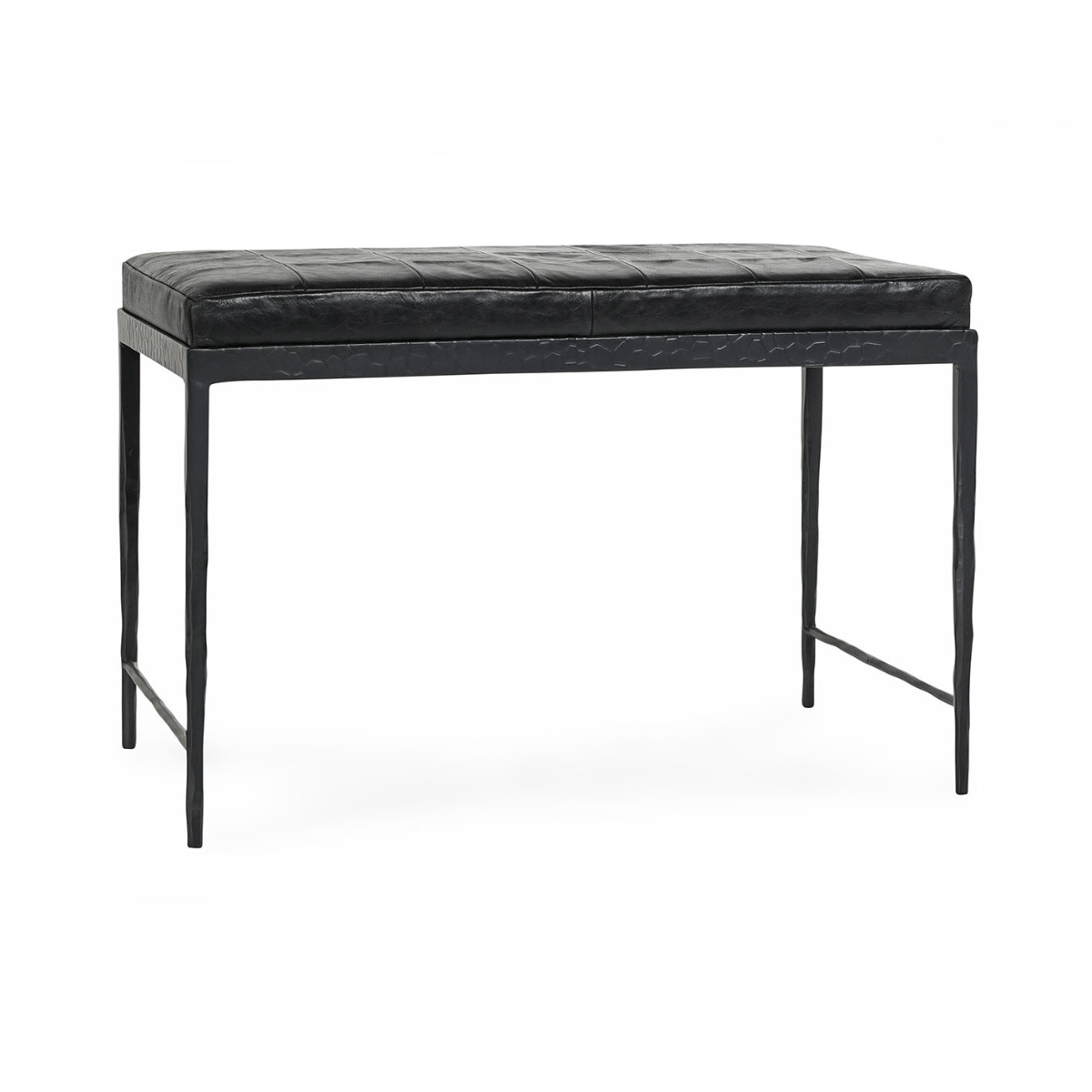 Onyx Black Top Grain Leather Accent Benche Malo Accent Bench Collection