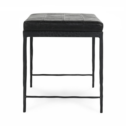 Onyx Black Top Grain Leather Accent Benche Malo Accent Bench Collection