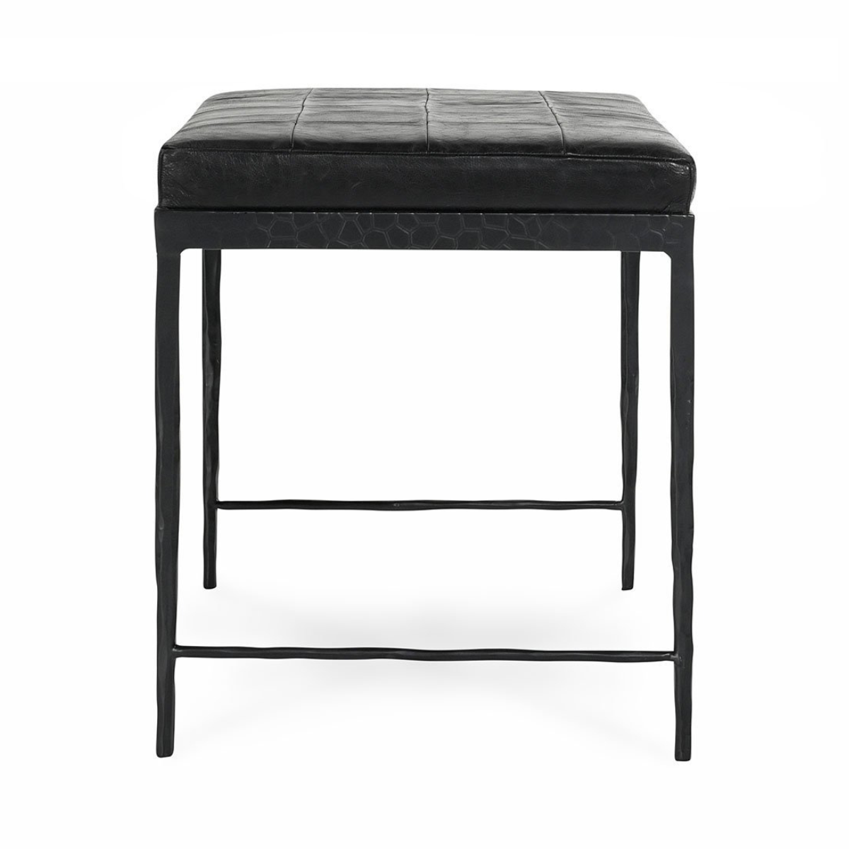 Onyx Black Top Grain Leather Accent Benche Malo Accent Bench Collection
