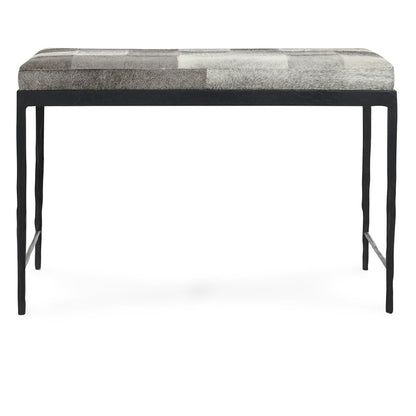 Sparrow Gray Hair on Hide Accent Benche Achen Accent Bench Collection