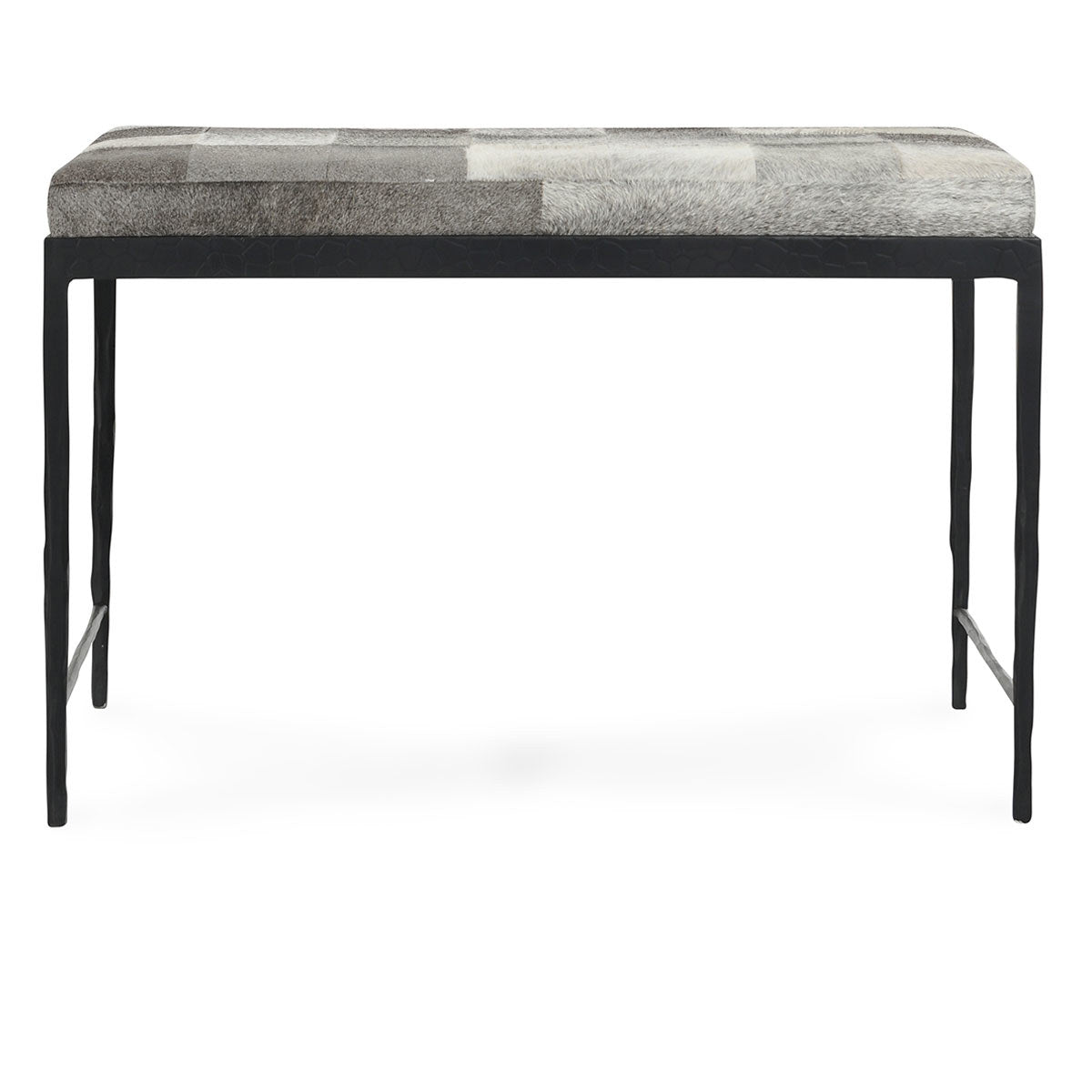 Sparrow Gray Hair on Hide Accent Benche Achen Accent Bench Collection