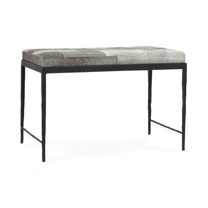 Sparrow Gray Hair on Hide Accent Benche Achen Accent Bench Collection