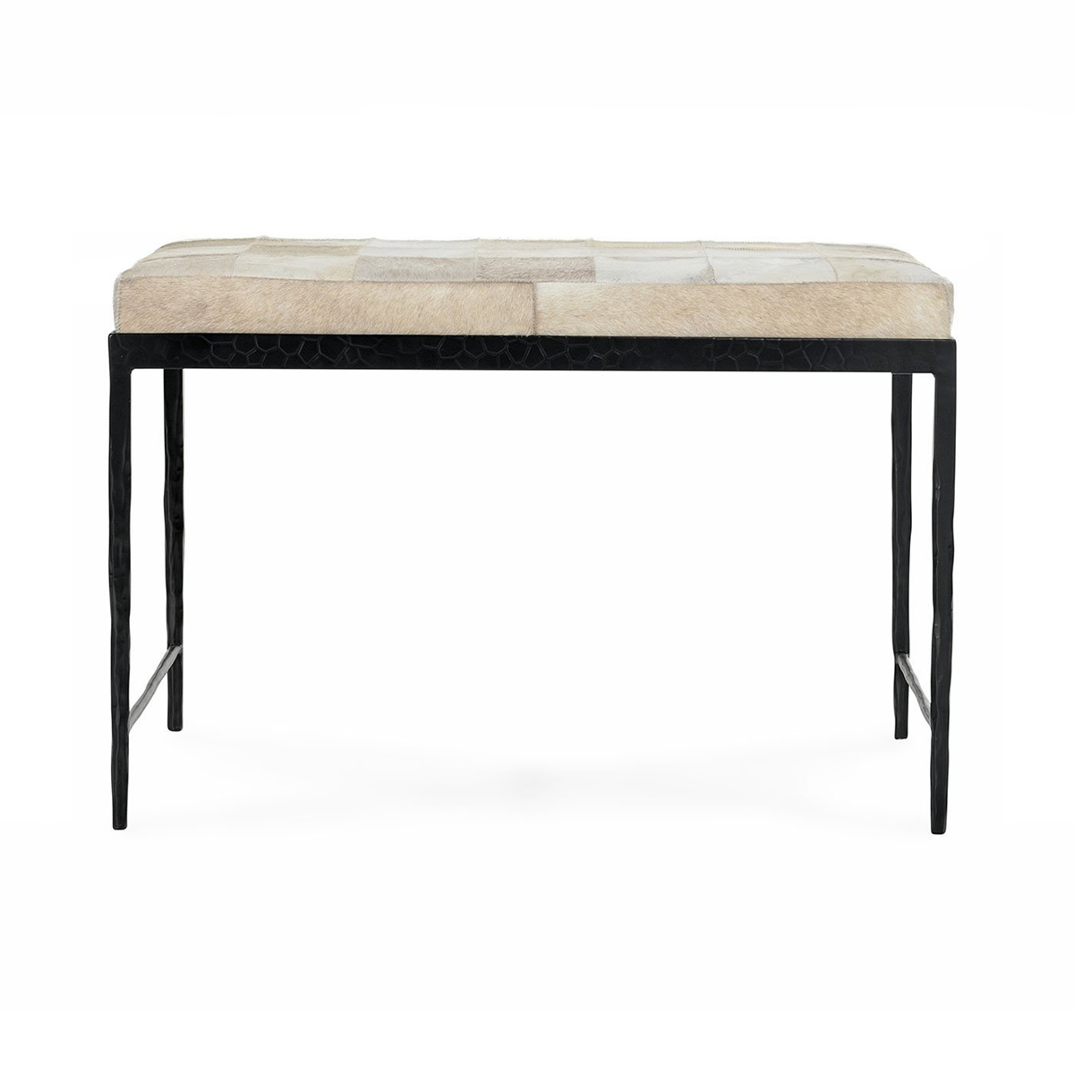 Dusty Cream Hair on Hide Accent Benche Achen Accent Bench Collection