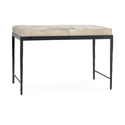 Dusty Cream Hair on Hide Accent Benche Achen Accent Bench Collection
