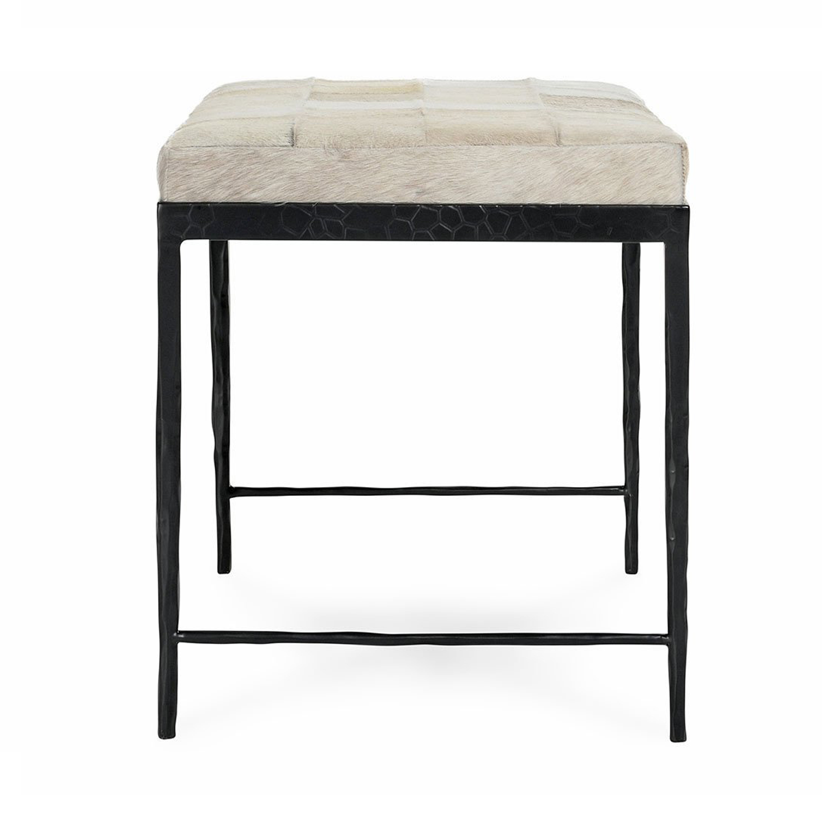 Dusty Cream Hair on Hide Accent Benche Achen Accent Bench Collection