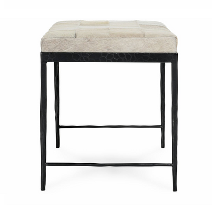 Dusty Cream Hair on Hide Accent Benche Achen Accent Bench Collection