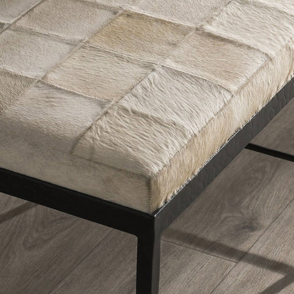 Dusty Cream Hair on Hide Accent Benche Achen Accent Bench Collection