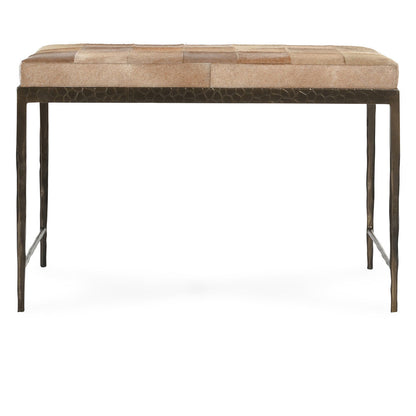 Canyon Sand Hair on Hide Accent Benche Achen Accent Bench Collection
