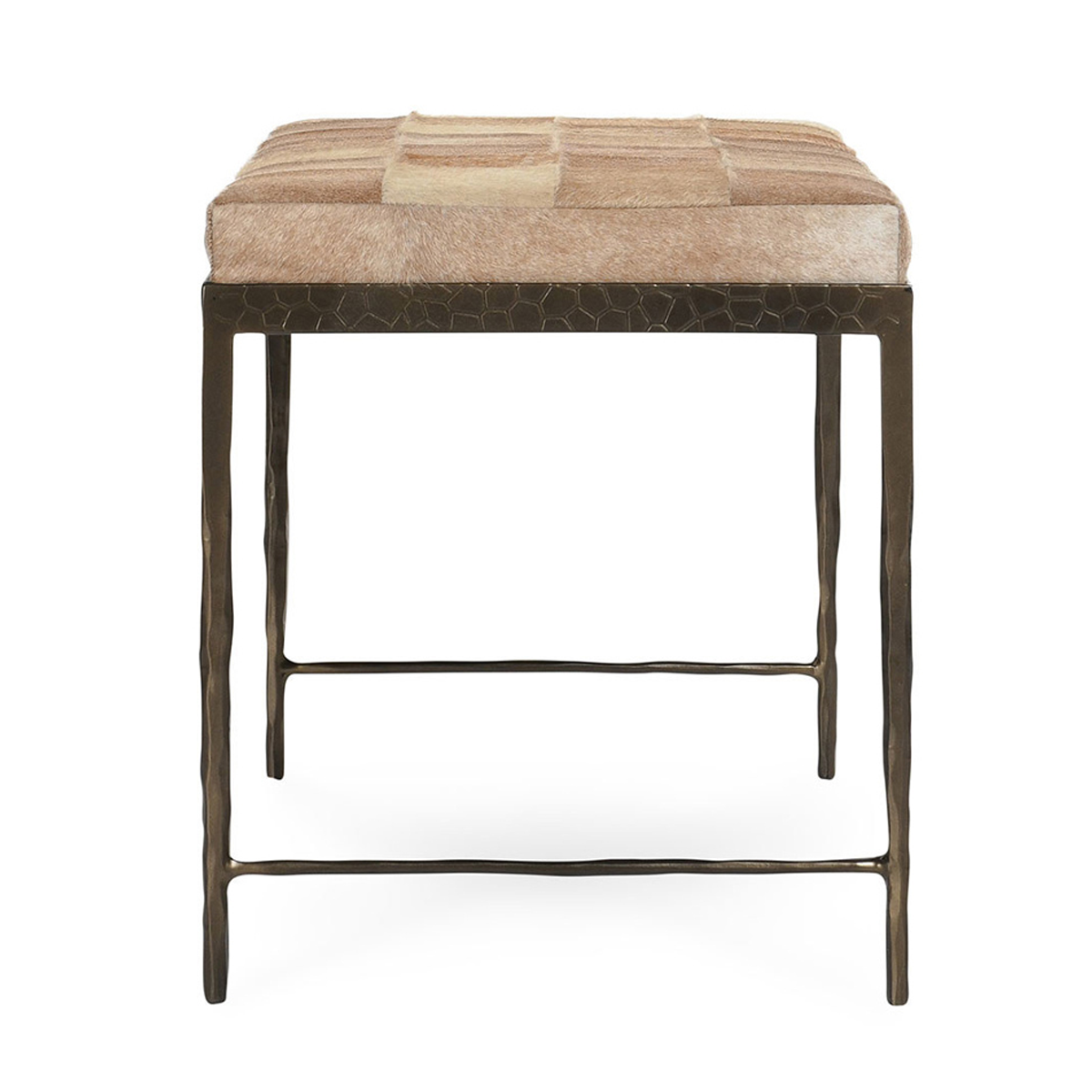 Canyon Sand Hair on Hide Accent Benche Achen Accent Bench Collection