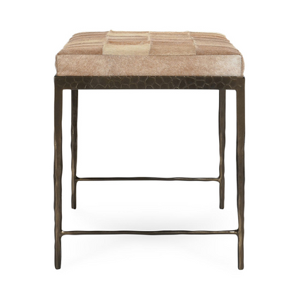 Canyon Sand Hair on Hide Accent Benche Achen Accent Bench Collection