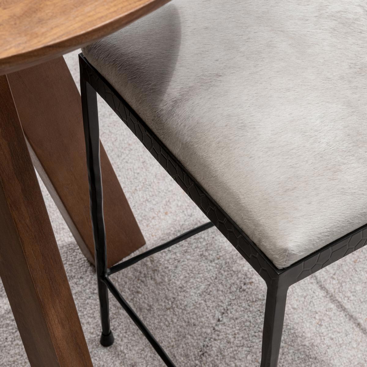 Dusty Cream Hair on Hide Bar & Counter Stool Bose Counter Stool Collection