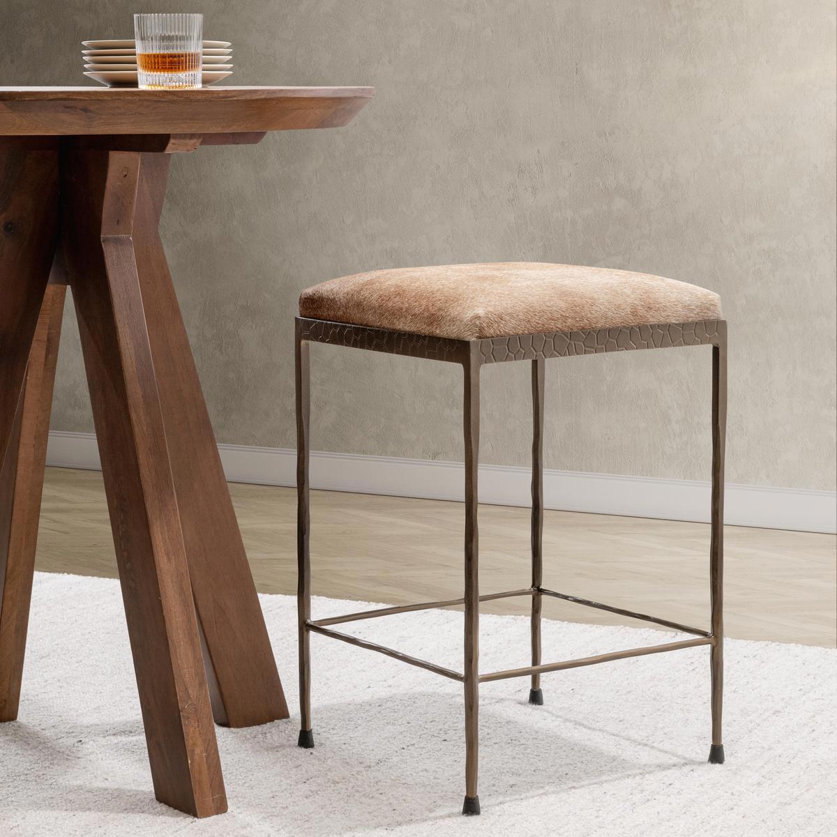 Canyon Sand Hair on Hide Bar & Counter Stool Bose Counter Stool Collection