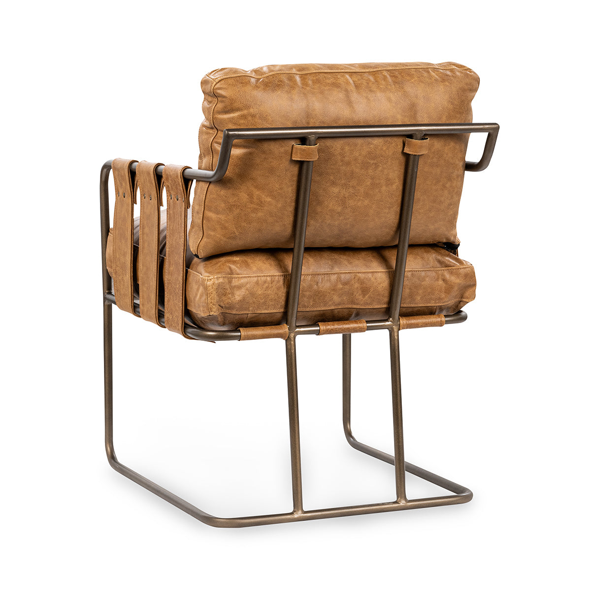 Sedona Brown Top Grain Leather Dining Chair Strapling Dining Chair Collection