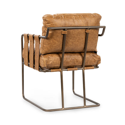 Sedona Brown Top Grain Leather Dining Chair Strapling Dining Chair Collection