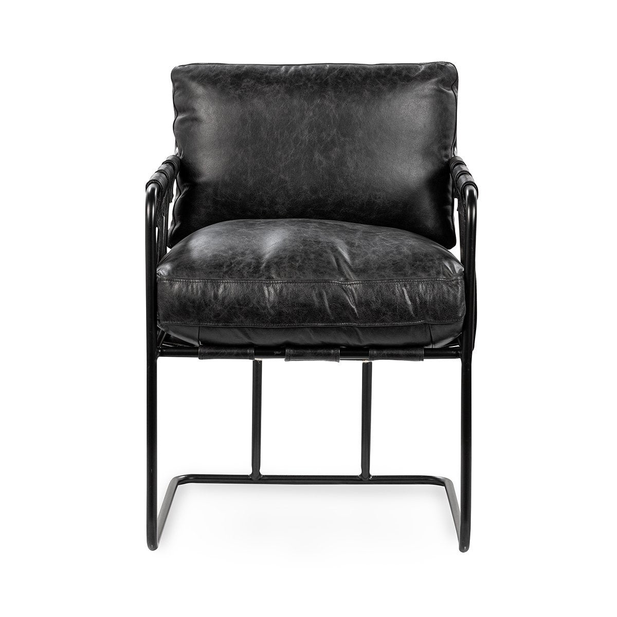 Rustic Shadow Top Grain Leather Dining Chair Strapling Dining Chair Collection