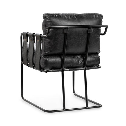 Rustic Shadow Top Grain Leather Dining Chair Strapling Dining Chair Collection