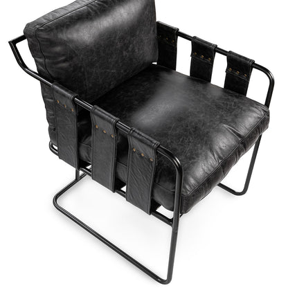 Rustic Shadow Top Grain Leather Dining Chair Strapling Dining Chair Collection