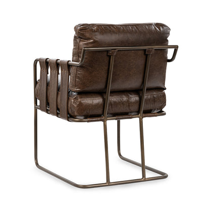 Cocoa Brown Top Grain Leather Dining Chair Strapling Dining Chair Collection