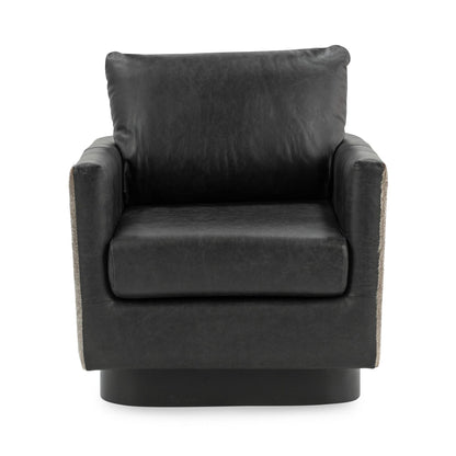 Rustic Shadow Top Grain Leather Accent Chair Lathe Accent Chair Collection