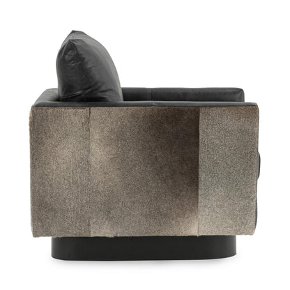 Rustic Shadow Top Grain Leather Accent Chair Lathe Accent Chair Collection