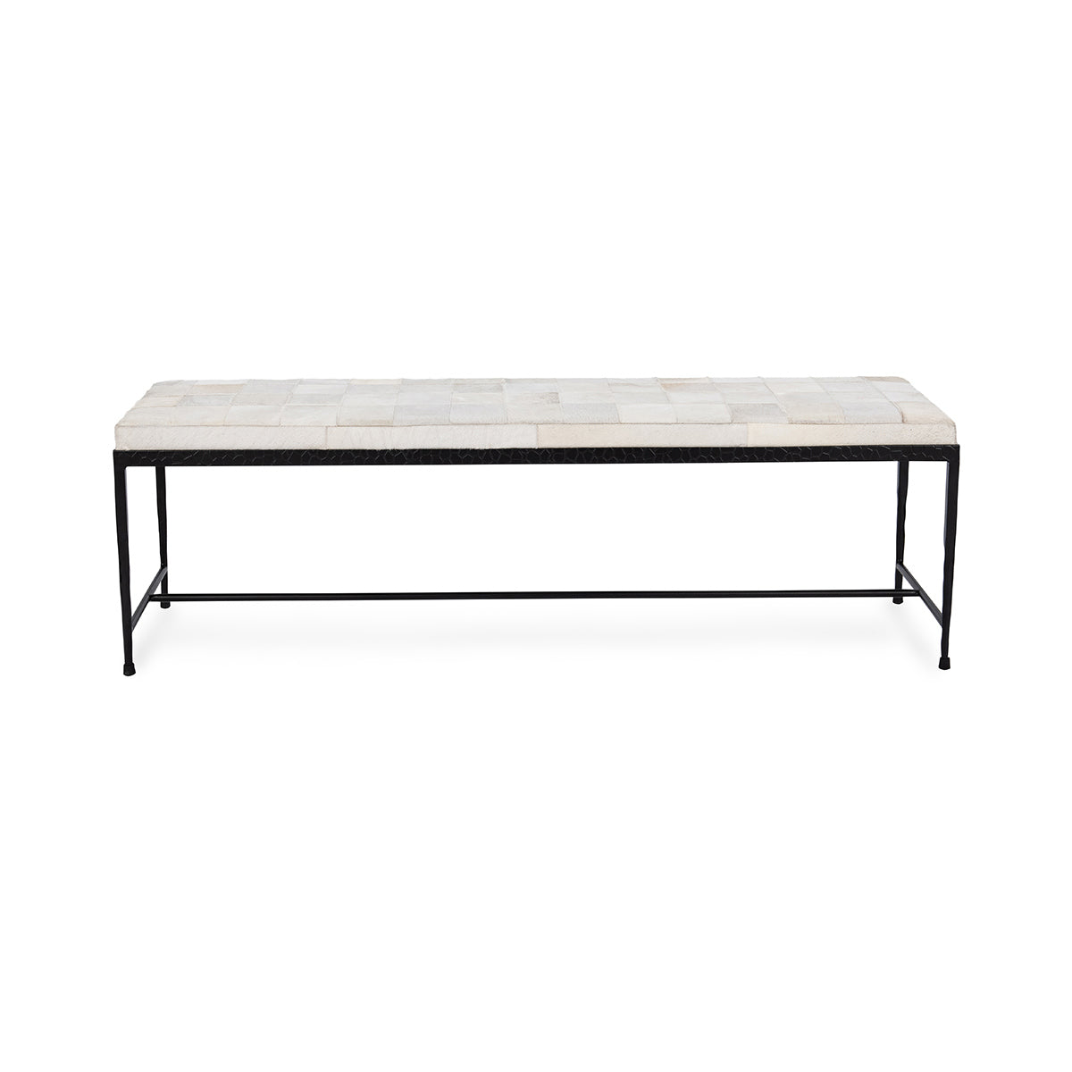 Dusty Cream Hair on Hide Accent Benche Achen Accent Bench Collection