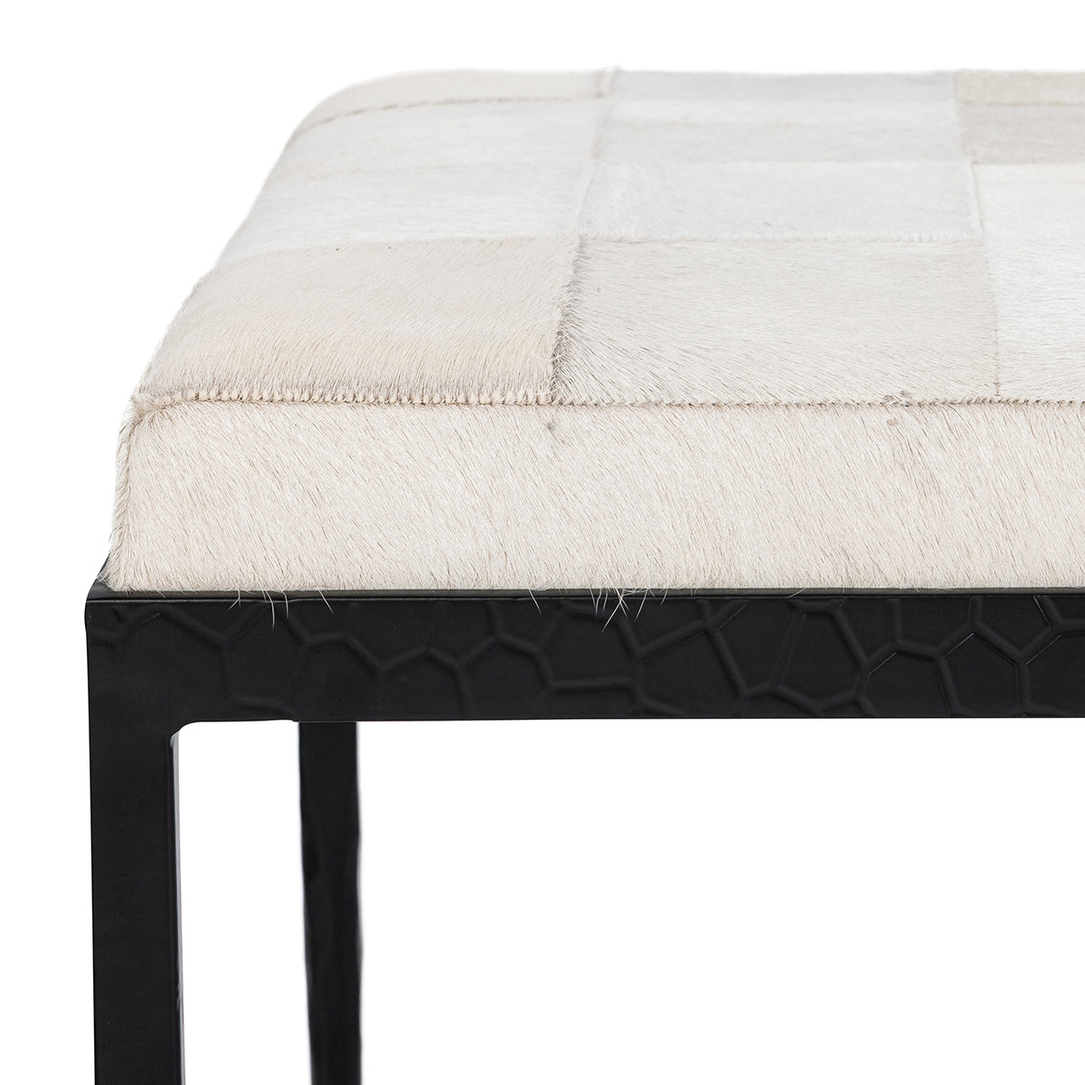 Dusty Cream Hair on Hide Accent Benche Achen Accent Bench Collection
