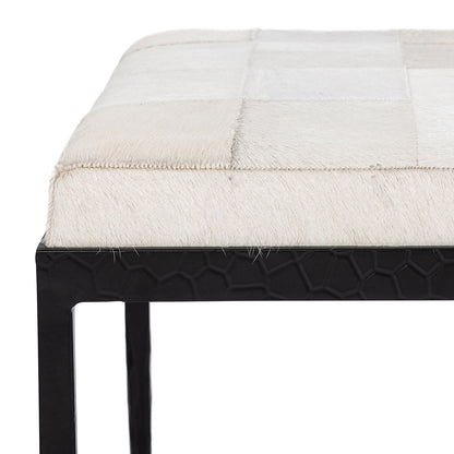 Dusty Cream Hair on Hide Accent Benche Achen Accent Bench Collection