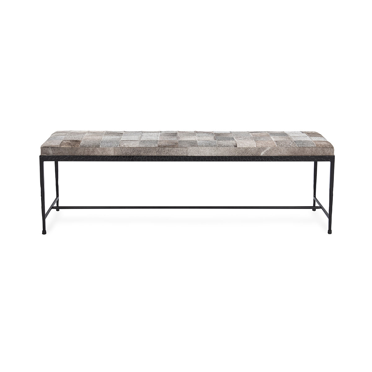 Sparrow Gray Hair on Hide Accent Benche Achen Accent Bench Collection