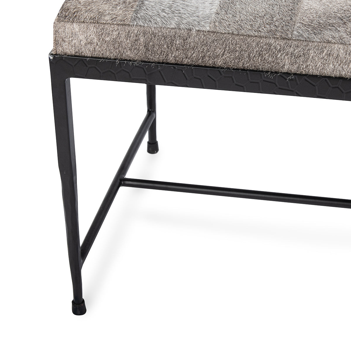 Sparrow Gray Hair on Hide Accent Benche Achen Accent Bench Collection
