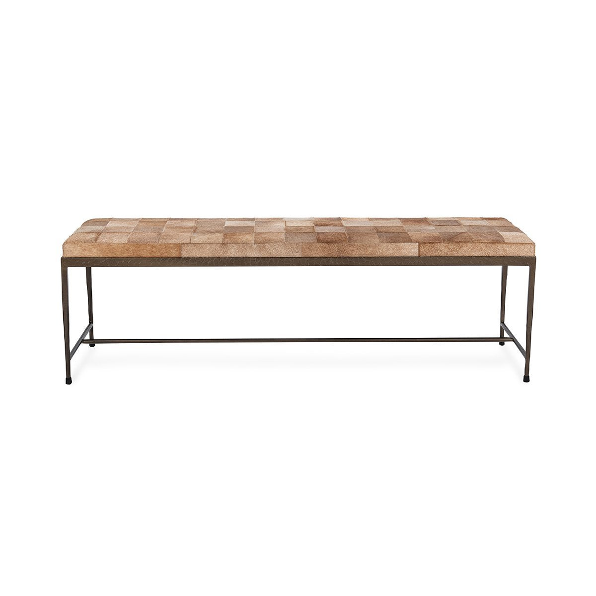 Canyon Sand Hair on Hide Accent Benche Achen Accent Bench Collection