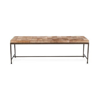 Canyon Sand Hair on Hide Accent Benche Achen Accent Bench Collection