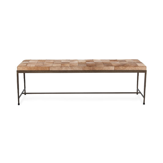 Canyon Sand Hair on Hide Accent Benche Achen Accent Bench Collection