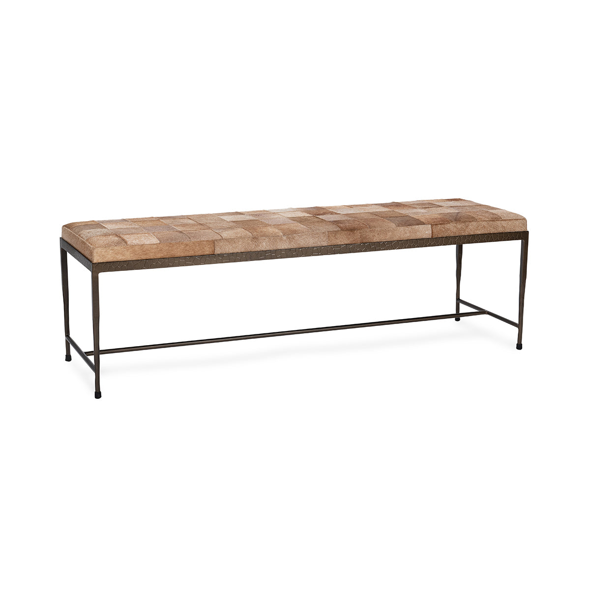 Canyon Sand Hair on Hide Accent Benche Achen Accent Bench Collection