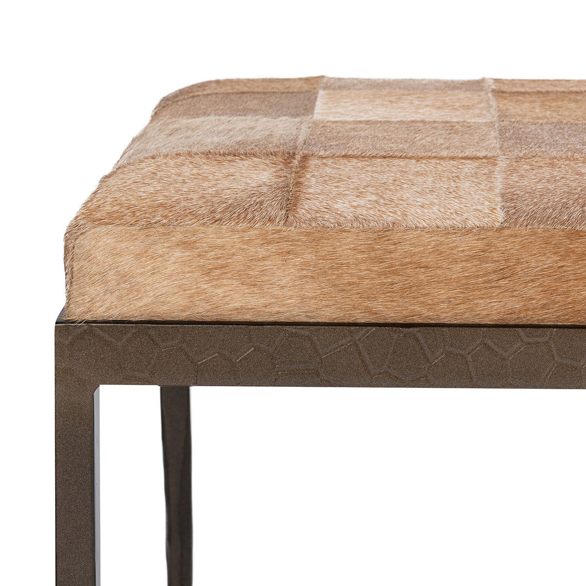 Canyon Sand Hair on Hide Accent Benche Achen Accent Bench Collection